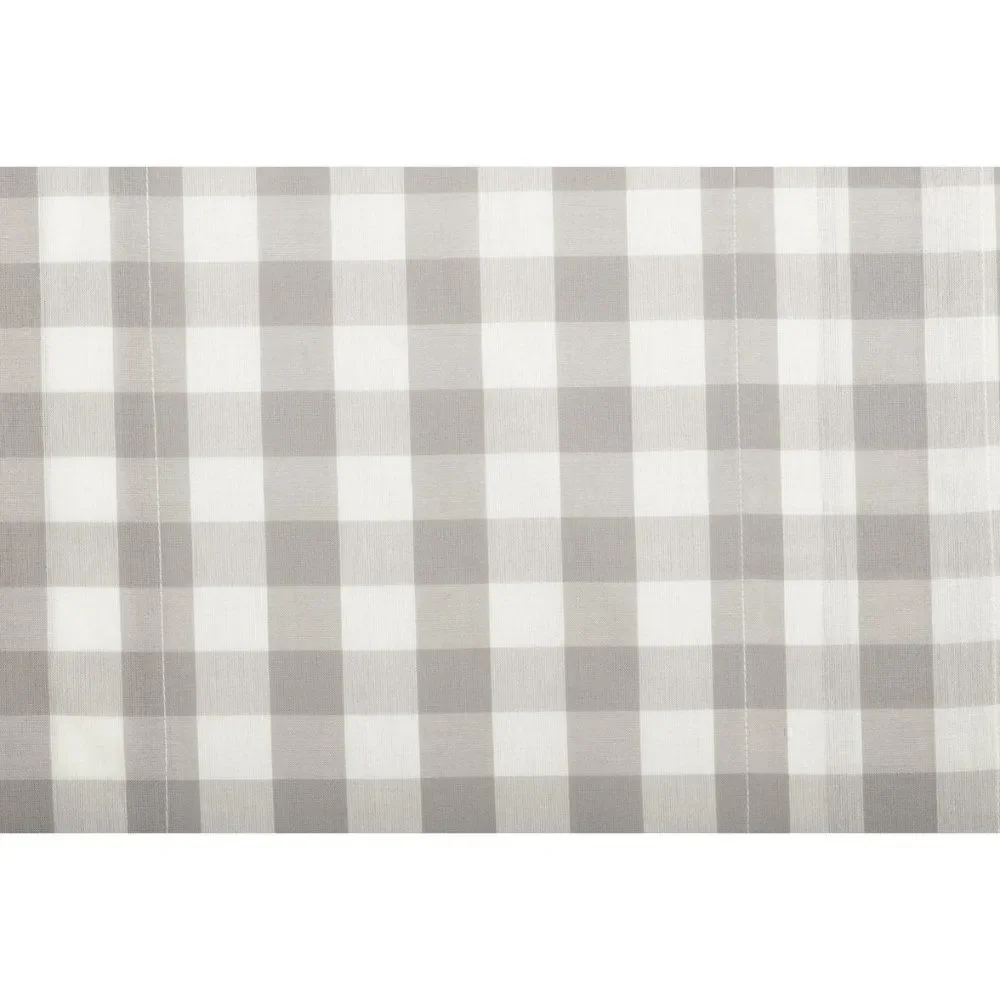 Country Grey Buffalo Plaid Cotton Window Valance…